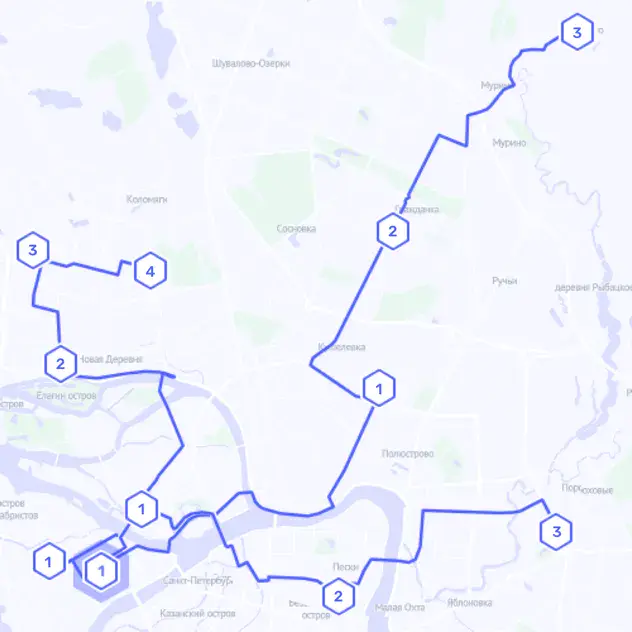 Results of the delivery optimization by the Veeroute combinatorial optimizer